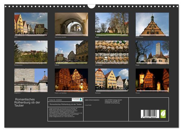 Produktbild: Romantisches Rothenburg ob der Tauber (Wandkalender 2026 DIN A3 quer), CALVENDO Monatskalender