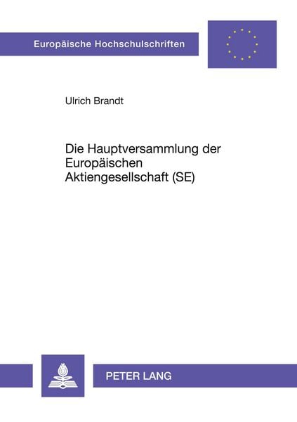 Produktbild: Die Hauptversammlung der Europ&auml;ischen Aktiengesellschaft (SE)