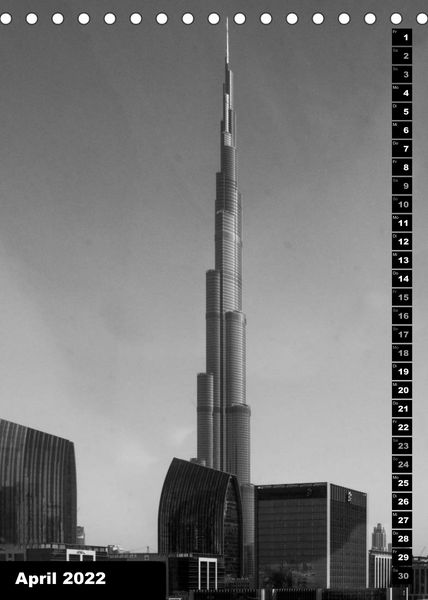 Produktbild: Dubai in schwarz wei&szlig; (Tischkalender 2022 DIN A5 hoch)