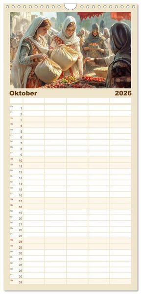 Produktbild: Familienplaner 2026 - Mittelalter - Ein Blick in diese Zeit mit 5 Spalten (Wandkalender, 21 x 45 cm) CALVENDO