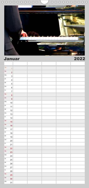 Produktbild: Familienplaner Klangbilder des Jazz (Wandkalender 2022 , 21 cm x 45 cm, hoch)