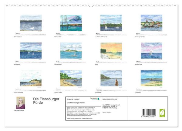 Produktbild: Die Flensburger F&ouml;rde (hochwertiger Premium Wandkalender 2026 DIN A2 quer), Kunstdruck in Hochglanz