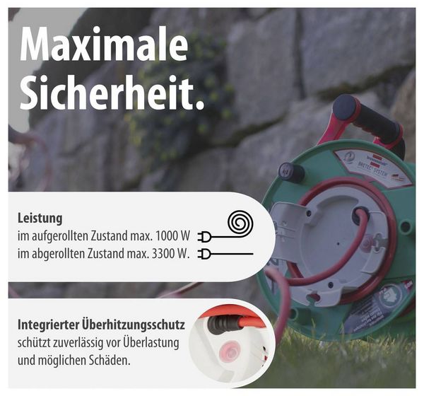 Produktbild: Brennenstuhl 1148370 Kabeltrommel 25.00m Rot Schutzkontakt-Stecker