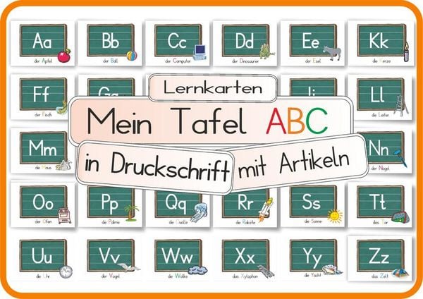 Produktbild: Mein Tafel ABC in Druckschrift mit Artikeln