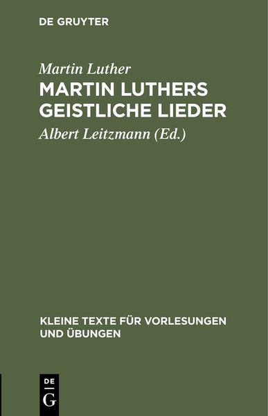 Produktbild: Martin Luthers geistliche Lieder