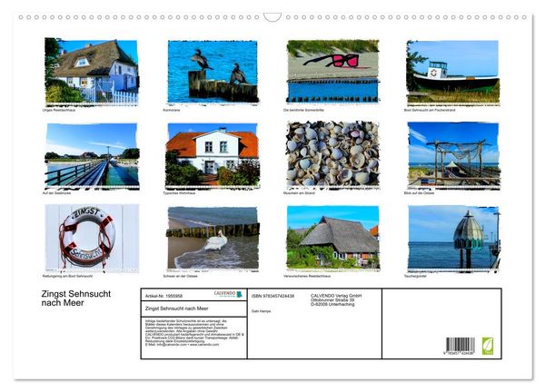 Produktbild: Zingst Sehnsucht nach Meer (Wandkalender 2026 DIN A2 quer), CALVENDO Monatskalender