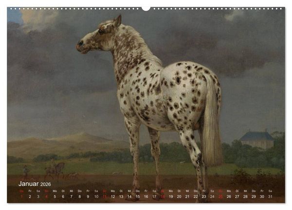 Produktbild: Pferde-&Ouml;lgem&auml;lde - Die Kunst der alten Meister (hochwertiger Premium Wandkalender 2026 DIN A2 quer), Kunstdruck in Hochglanz