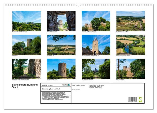 Produktbild: Blankenberg Burg und Stadt (Wandkalender 2026 DIN A2 quer), CALVENDO Monatskalender