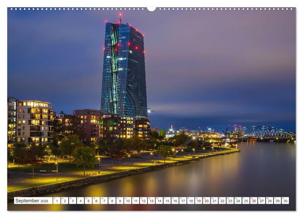 Produktbild: Frankfurt am Main - at night (Wandkalender 2026 DIN A2 quer), CALVENDO Monatskalender