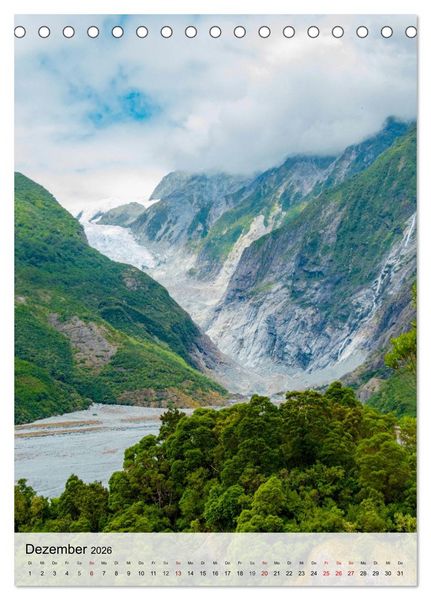 Produktbild: Neuseeland und die Cook Islands - Inseltr&auml;ume und Bergwelten (Tischkalender 2026 DIN A5 hoch), CALVENDO Monatskalender
