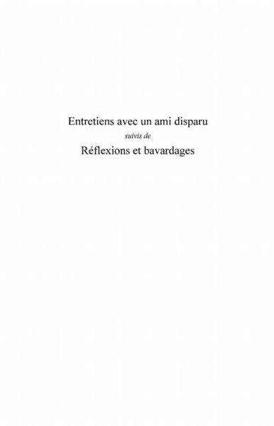 Produktbild: Entretiens avec un ami disparu- suivis