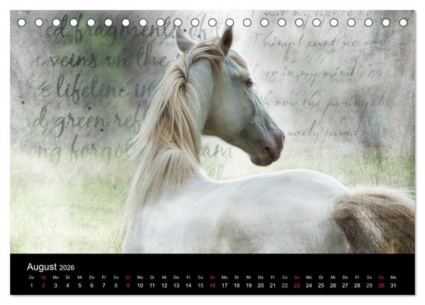 Produktbild: Pferde zum Tr&auml;umen (Tischkalender 2026 DIN A5 quer), CALVENDO Monatskalender