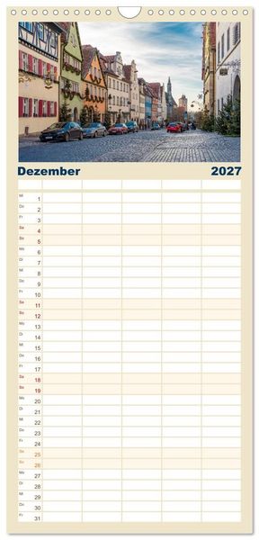 Produktbild: Familienplaner 2027 - Ein Spaziergang durch Rothenburg ob der Tauber mit 5 Spalten (Wandkalender, 21 x 45 cm) CALVENDO
