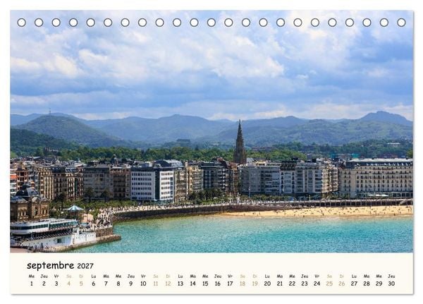 Produktbild: Entre monts et vagues - Une ann&eacute;e au Pays Basque (Calendrier de bureau 2027 DIN A5 vertical), CALVENDO calendrier mensuel