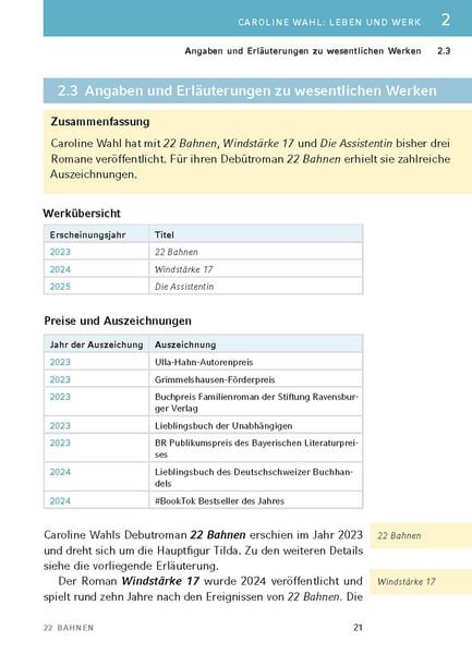 Produktbild: 22 Bahnen von Caroline Wahl