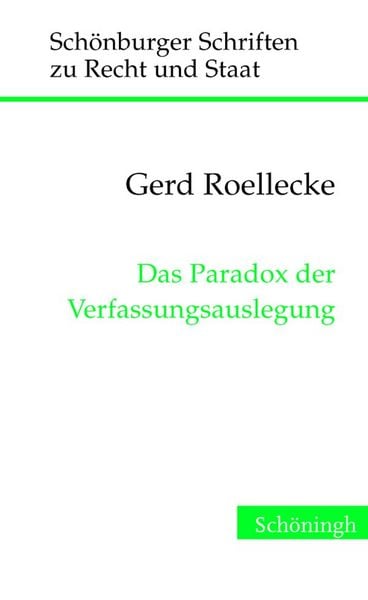 Produktbild: Das Paradox der Verfassungsauslegung
