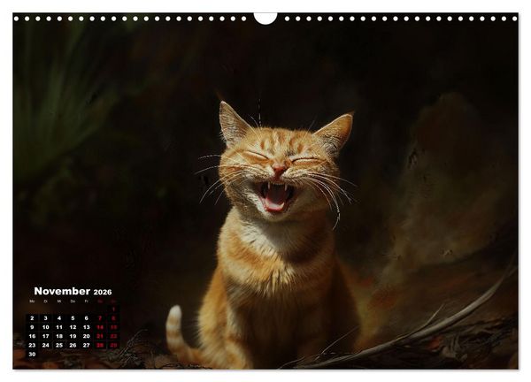 Produktbild: Auch Katzen lachen gern (Wandkalender 2026 DIN A3 quer), CALVENDO Monatskalender