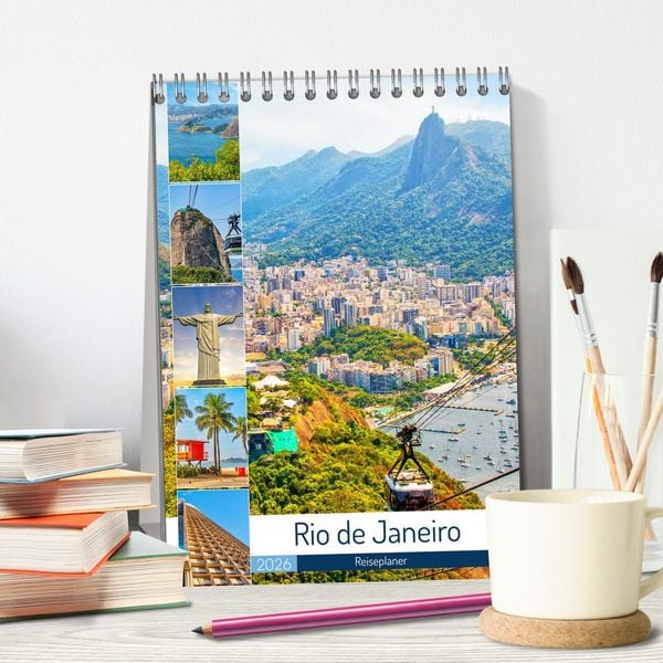 Produktbild: Rio de Janeiro - Reiseplaner (Tischkalender 2026 DIN A5 hoch), CALVENDO Monatskalender