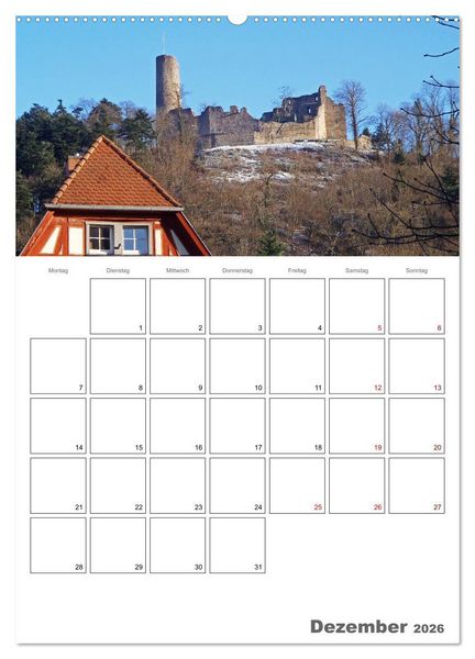 Produktbild: Weinheim an der Bergstra&szlig;e Planer (Wandkalender 2026 DIN A2 hoch), CALVENDO Monatskalender