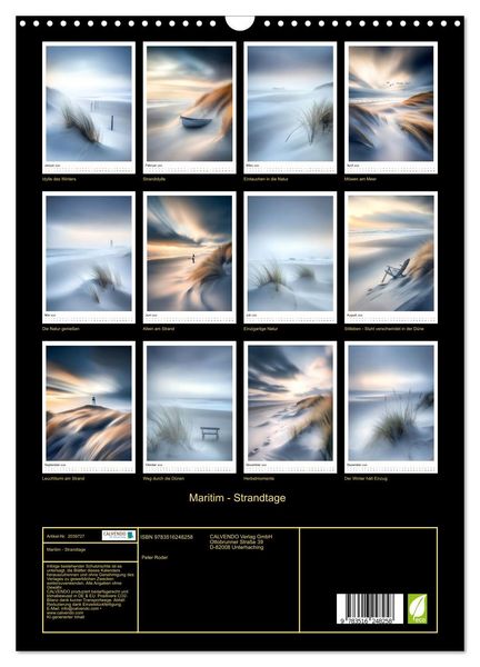 Produktbild: Maritim - Strandtage (Wandkalender 2026 DIN A3 hoch), CALVENDO Monatskalender