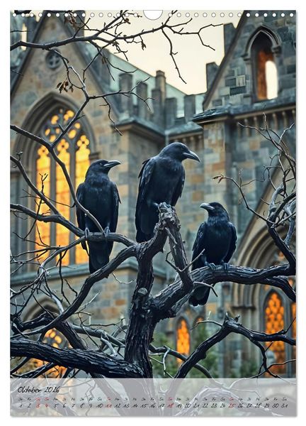 Produktbild: Rabenmond - Ein mystischer Jahresbegleiter (Wandkalender 2026 DIN A3 hoch), CALVENDO Monatskalender
