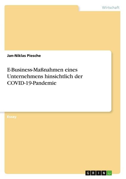 Produktbild: E-Business-Ma&szlig;nahmen eines Unternehmens hinsichtlich der COVID-19-Pandemie