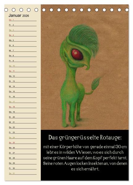 Produktbild: Fabelhafte Wesen / Geburtstagskalender (Tischkalender 2026 DIN A5 hoch), CALVENDO Monatskalender