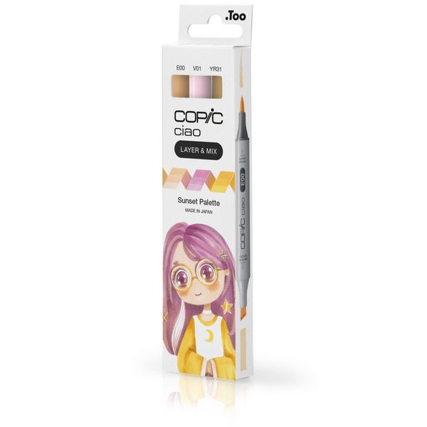 Produktbild: Copic Marker Set Ciao LAYER&MIX Sunset Palette 3 St&uuml;ck Faltschachtel