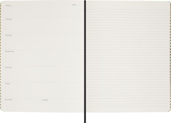 Produktbild: Moleskine Shine Sammlerbox: undatierter Wochenkalender Gold Gold Umschlag Kaweco F&uuml;llfederhalter, schwarz