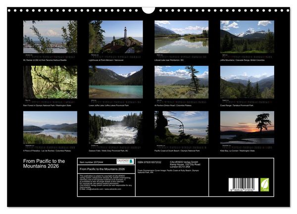 Produktbild: From Pacific to the Mountains 2026 (Wall Calendar 2026 DIN A3 landscape), CALVENDO 12 Month Wall Calendar