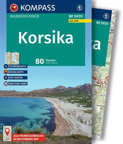 Produktbild: KOMPASS Wanderf&uuml;hrer Korsika, 80 Touren mit Extra-Tourenkarte