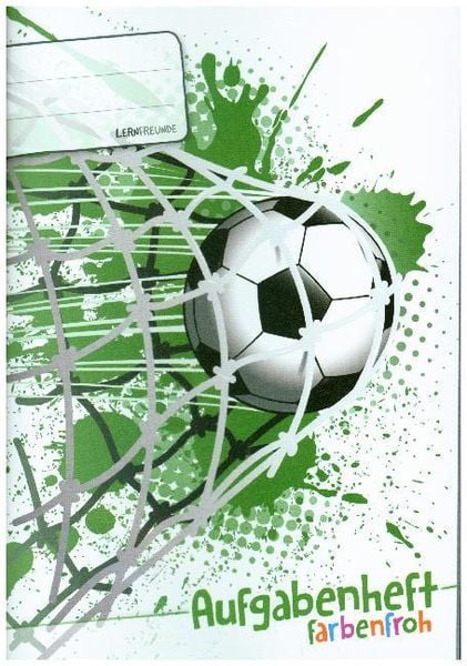 Produktbild: Lernfreunde Aufgabenheft Farbenfroh A5 1 Schuljahr Motiv "Fu&szlig;ball" EH, Zusatz sortenrein