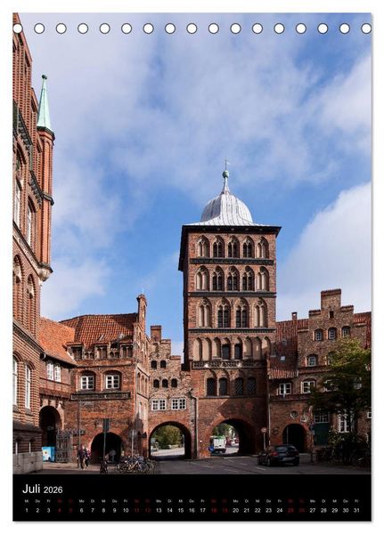 Produktbild: L&uuml;beck - Hansesch&ouml;nheit in Insellage (Tischkalender 2026 DIN A5 hoch), CALVENDO Monatskalender