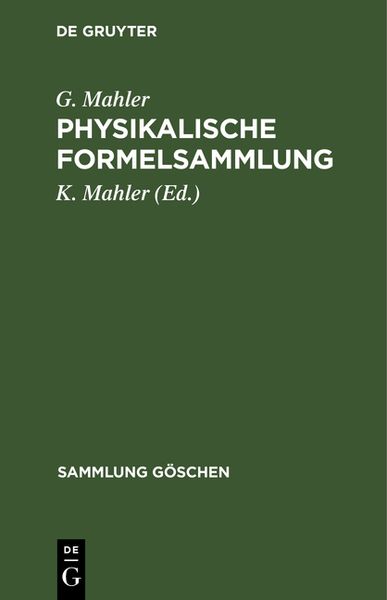 Produktbild: Physikalische Formelsammlung