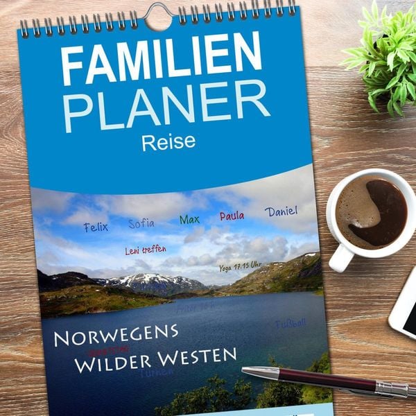 Produktbild: Familienplaner 2026 - Norwegens Wilder Westen mit 5 Spalten (Wandkalender, 21 x 45 cm) CALVENDO