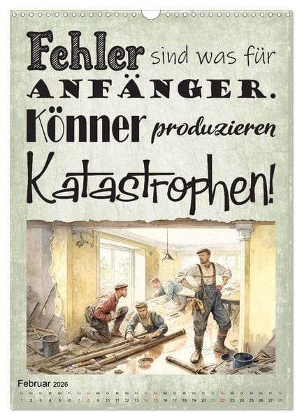 Produktbild: Handwerker Spr&uuml;che (Wandkalender 2026 DIN A3 hoch), CALVENDO Monatskalender