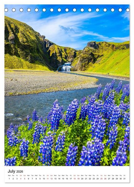 Produktbild: ICELAND, Most Scenic Earth Landscapes, Nature Wonders (Desk Calendar 2026 DIN A5 portrait), CALVENDO 12 Month DeskCalendar