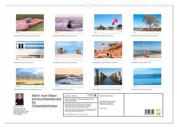 Produktbild: Mehr vom Meer: Sehnsuchtskalender f&uuml;r Ostseeliebhaber (Wandkalender 2026 DIN A2 quer), CALVENDO Monatskalender