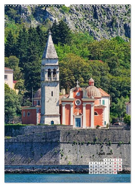 Produktbild: Kirchen rund um die Bucht von Kotor und in Budva (Wandkalender 2027 DIN A2 hoch), CALVENDO Monatskalender
