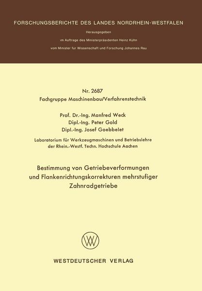 Produktbild: Bestimmung von Getriebeverformungen und Flankenrichtungskorrekturen mehrstufiger Zahnradgetriebe