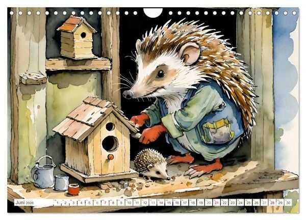 Produktbild: Bei Familie Igel (Wandkalender 2026 DIN A4 quer), CALVENDO Monatskalender