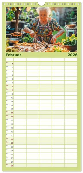 Produktbild: Familienplaner 2026 - Mediterrane K&uuml;che mit 5 Spalten (Wandkalender, 21 x 45 cm) CALVENDO