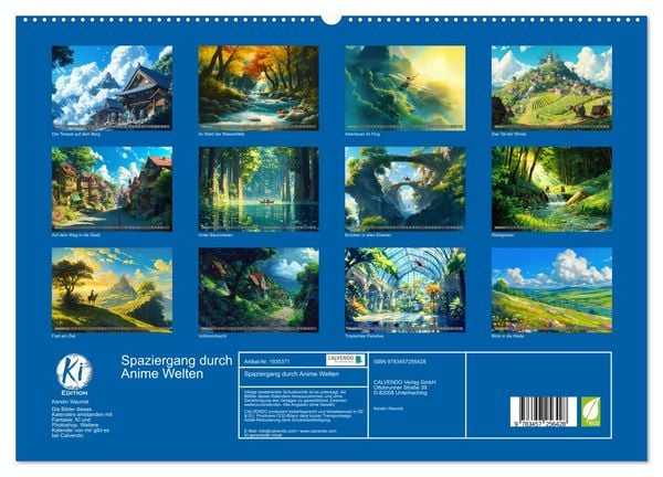 Produktbild: Spaziergang durch Anime Welten (hochwertiger Premium Wandkalender 2026 DIN A2 quer), Kunstdruck in Hochglanz