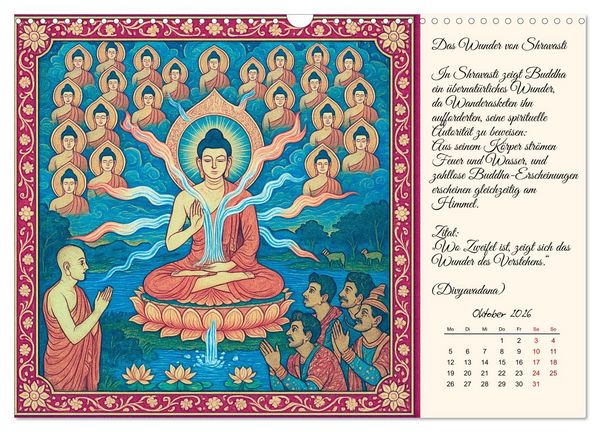 Produktbild: Siddhartas Pfad zum Buddha (Wandkalender 2026 DIN A3 quer), CALVENDO Monatskalender