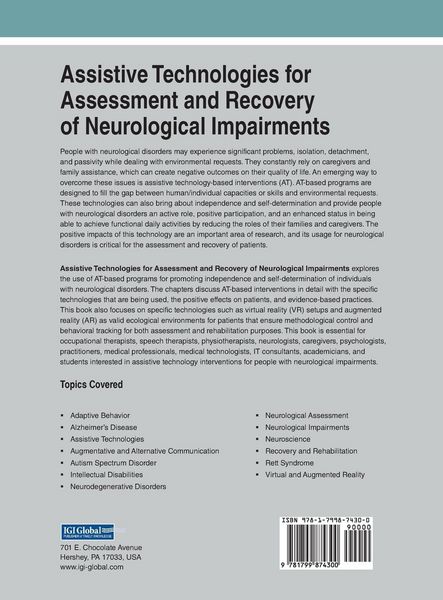 Produktbild: Assistive Technologies for Assessment and Recovery of Neurological Impairments