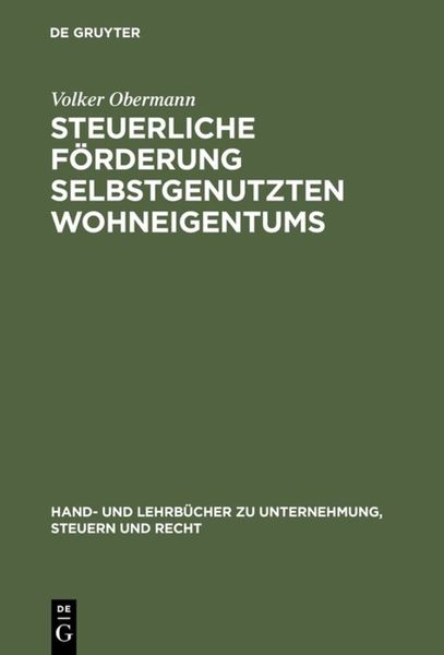 Produktbild: Steuerliche F&ouml;rderung selbstgenutzten Wohneigentums