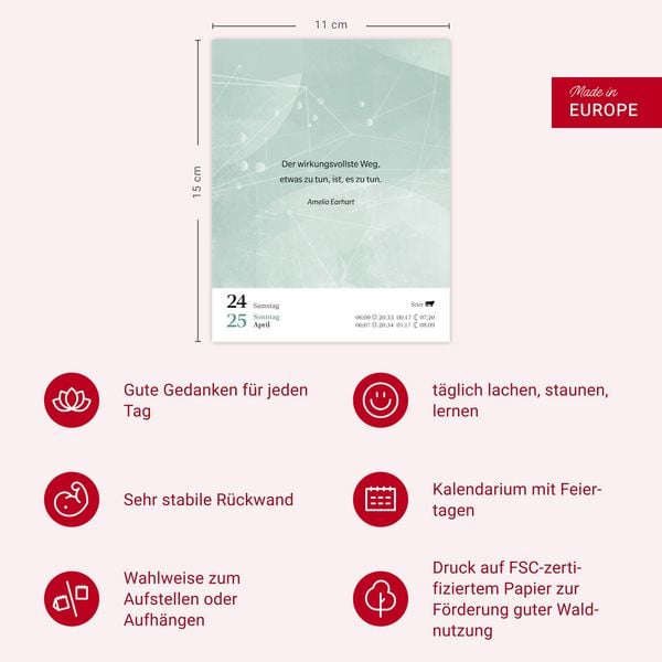 Produktbild: Gute Gedanken tanken Tagesabrei&szlig;kalender 2027 - Denkanst&ouml;&szlig;e f&uuml;r das ganze Jahr