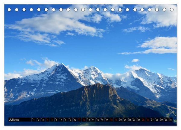Produktbild: Eiger, M&ouml;nch und Jungfrau 2026 (Tischkalender 2026 DIN A5 quer), CALVENDO Monatskalender