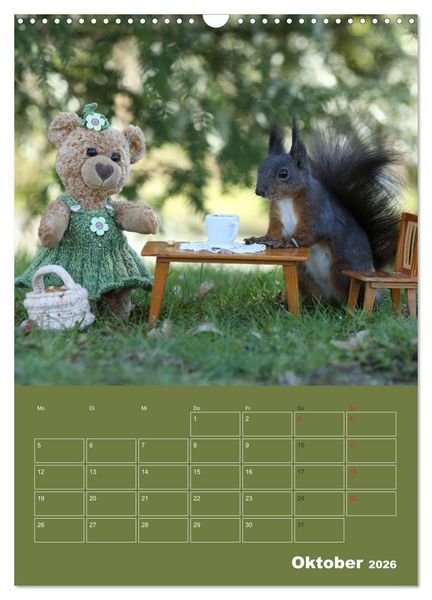 Produktbild: Eichh&ouml;rnchen - Abenteuer mit Freund Teddy (Wandkalender 2026 DIN A3 hoch), CALVENDO Monatskalender