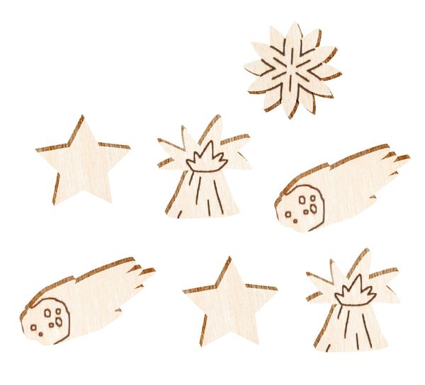 Produktbild: PEBARO 476 - Holzstiele-Set Dinosaurier, 11-teilig, Laser cut Deco-Stecker, Bastelset